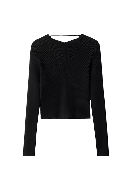 Ribbed Top With Slit Back