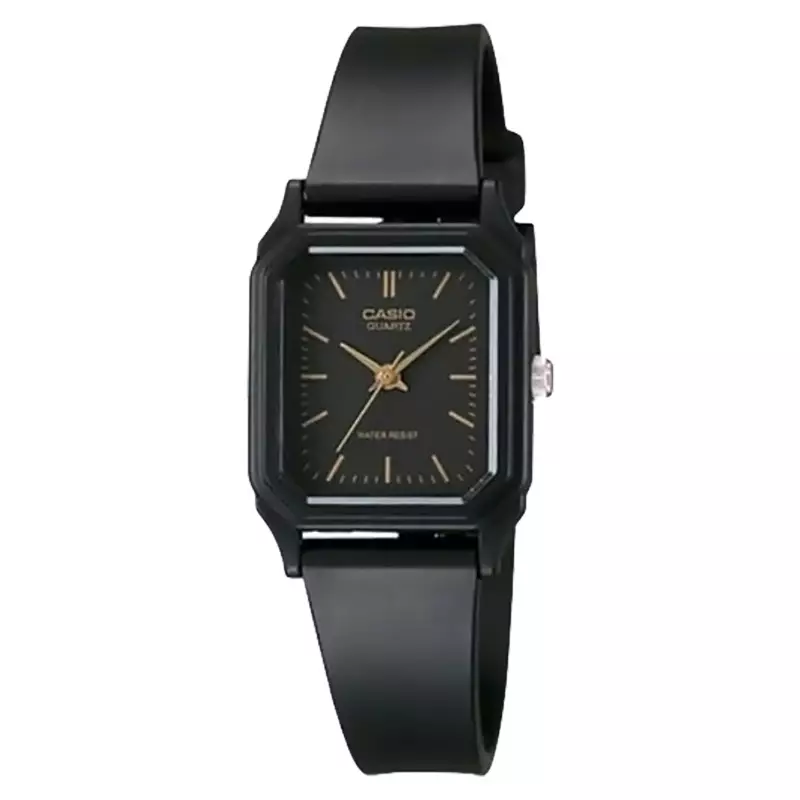Jam Tangan Unisex Analog Casio Standard LQ-142-1EDF LQ142 Black Dial Black Rubber Band