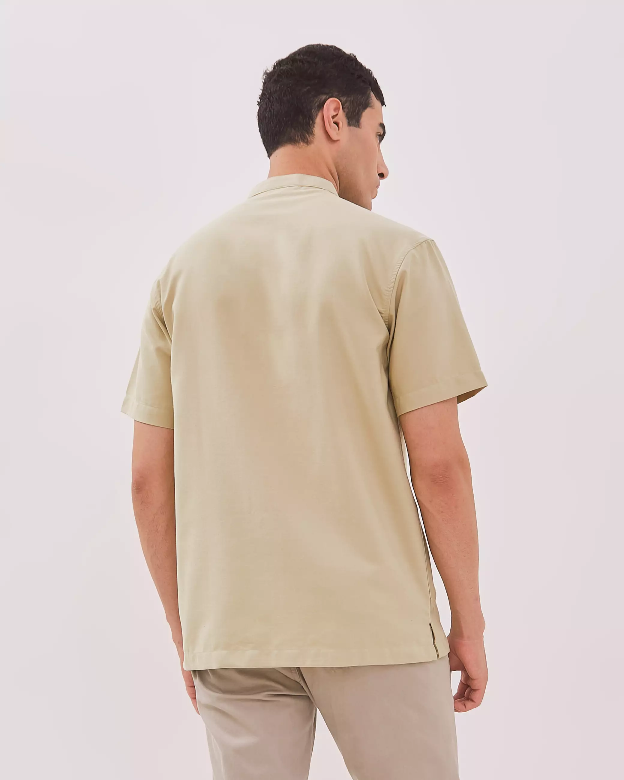 AMK Kemeja Koko Pria Lengan Pendek KK BB Ammar Ss Khaki