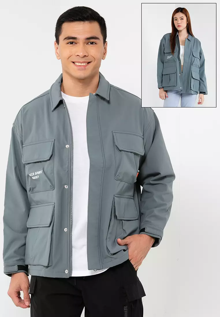 Mens cargo jacket with on sale hood