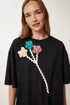 Black Floral Detailed