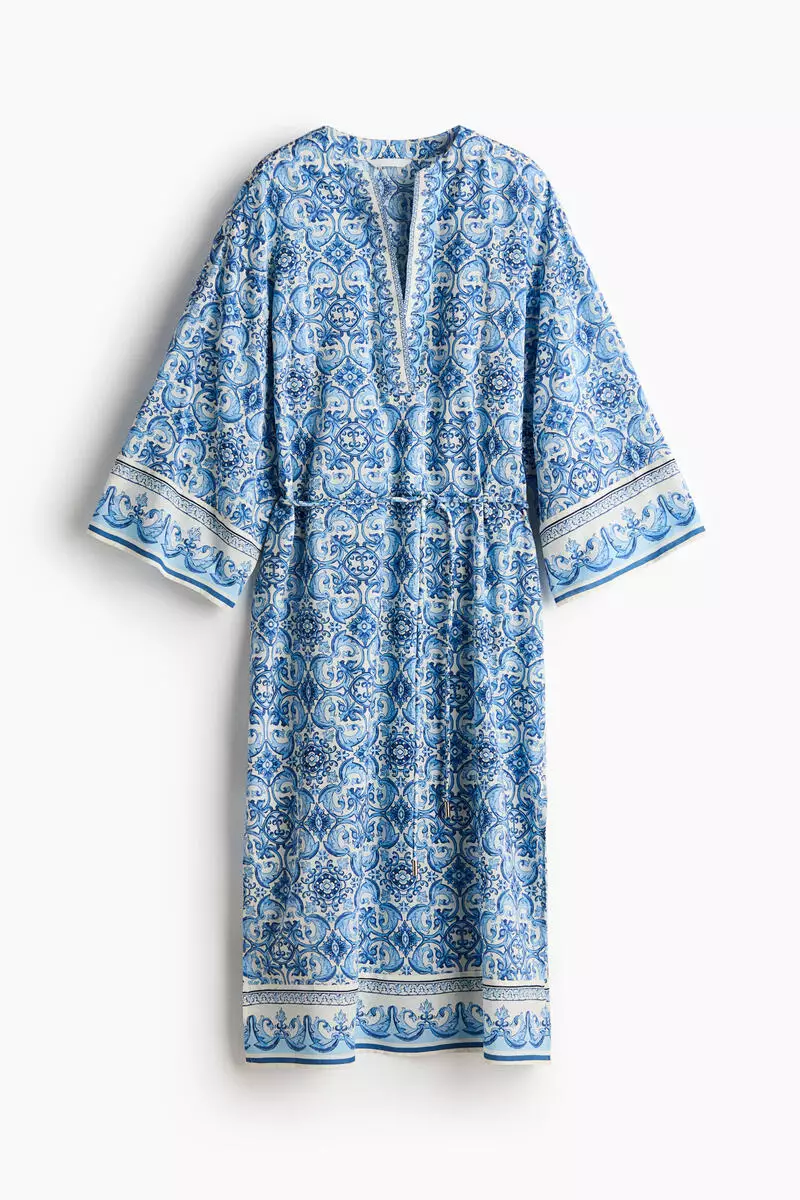 Tie-belt tunic dress
