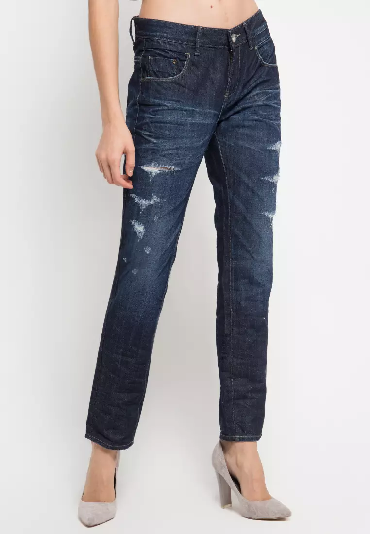 Celana Jeans Wanita Boyfriend 75 Series Medium Blue