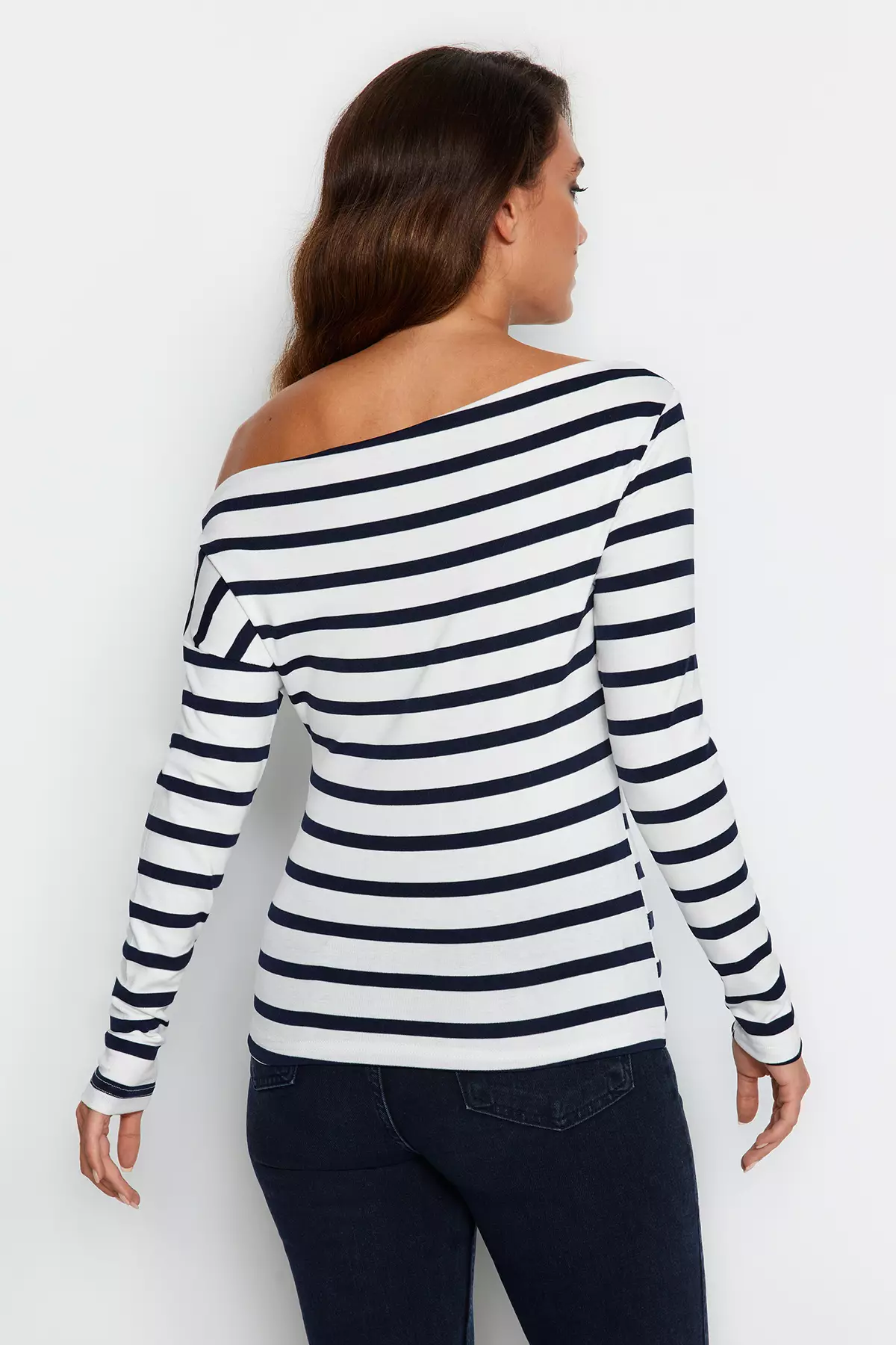 Striped Asymmetrical Top