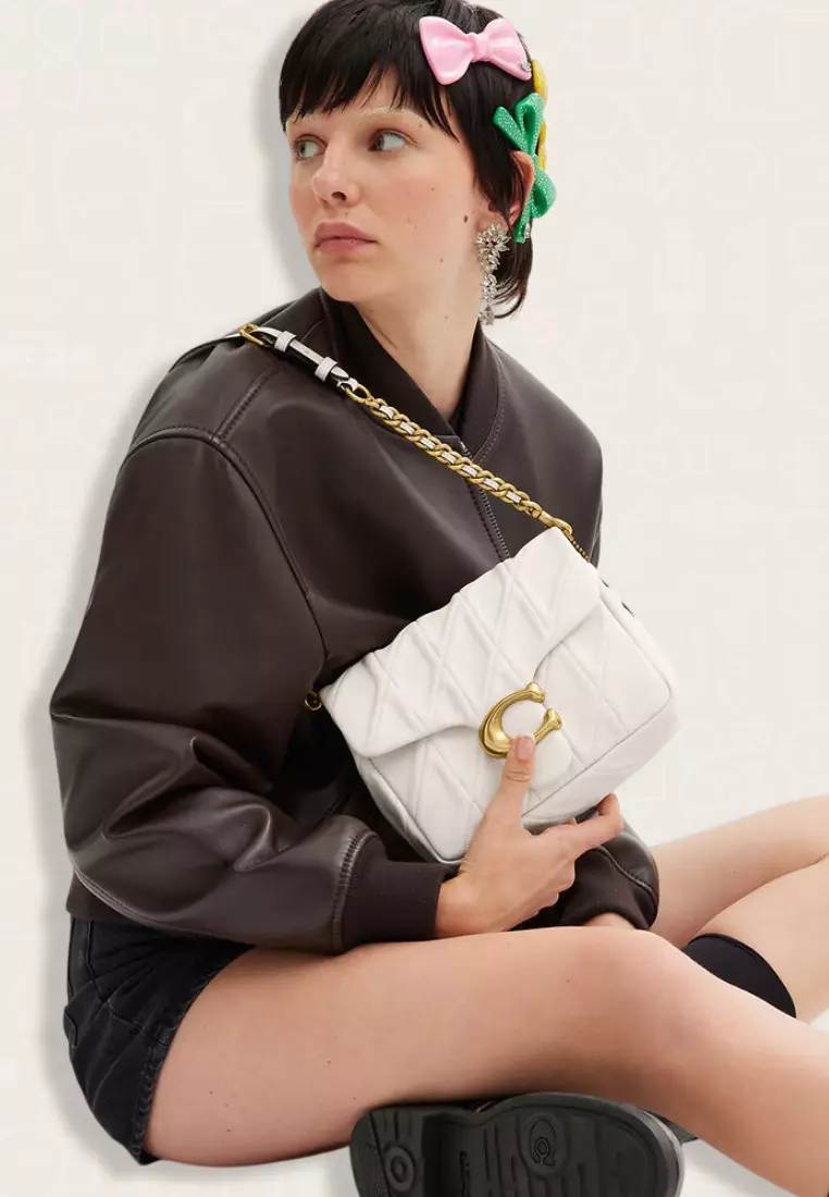 Coach Times Square Tabby Shoulder Bag With Quilting Chalk