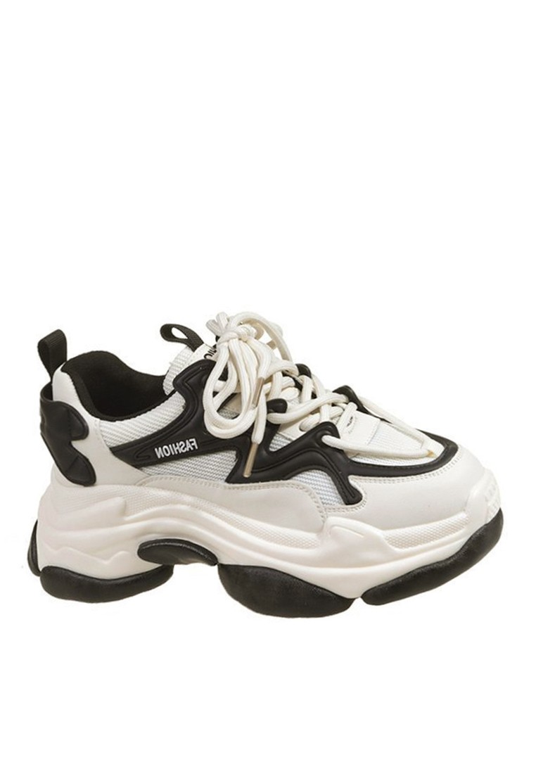 VANSA Cow Leather Paneled Platform Sneakers VPW-T409333