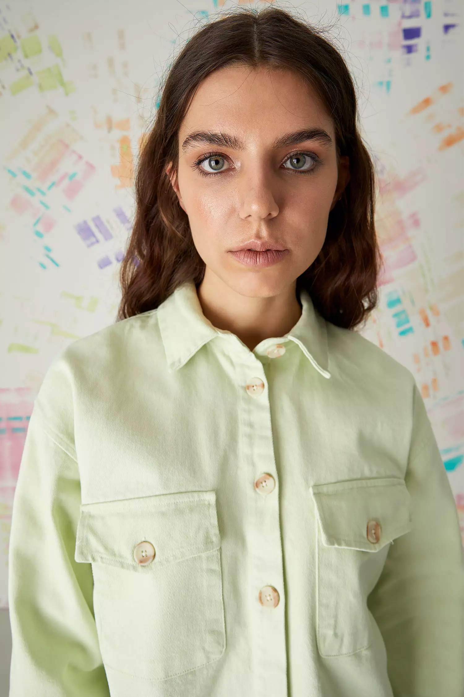 oversized wool blend workwear shirt