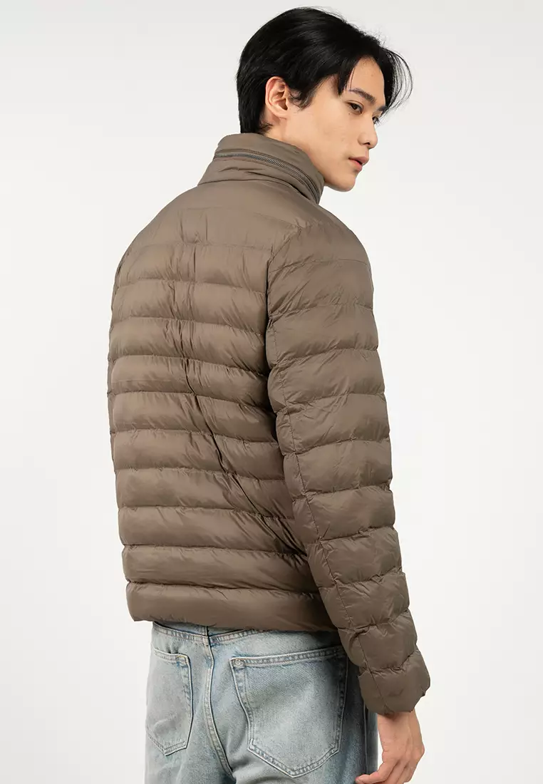 Nylon Lightweight Hooded Puffer Jacket