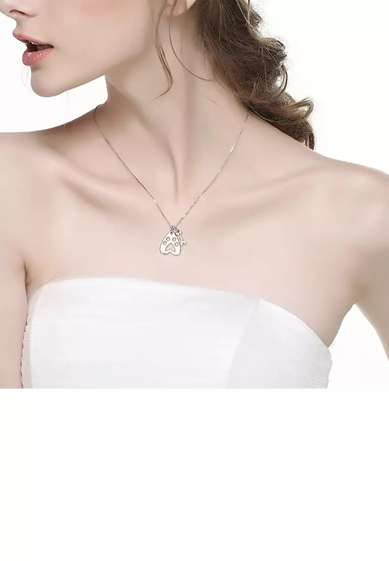 SOUKISS Baby Footprint Heart Charm - 925 Sterling Silver First Steps Charm For Bracelets