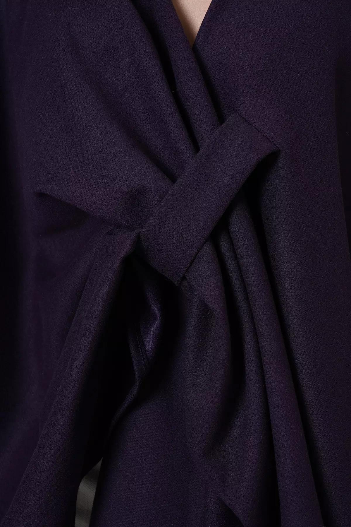 Women'S Purple Collar Design Knitwear Poncho Alc-X14672