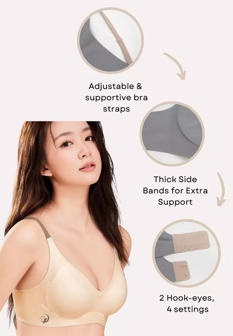 Premium Olivia Seamless Wireless Paded Push Up Bra in Blue
