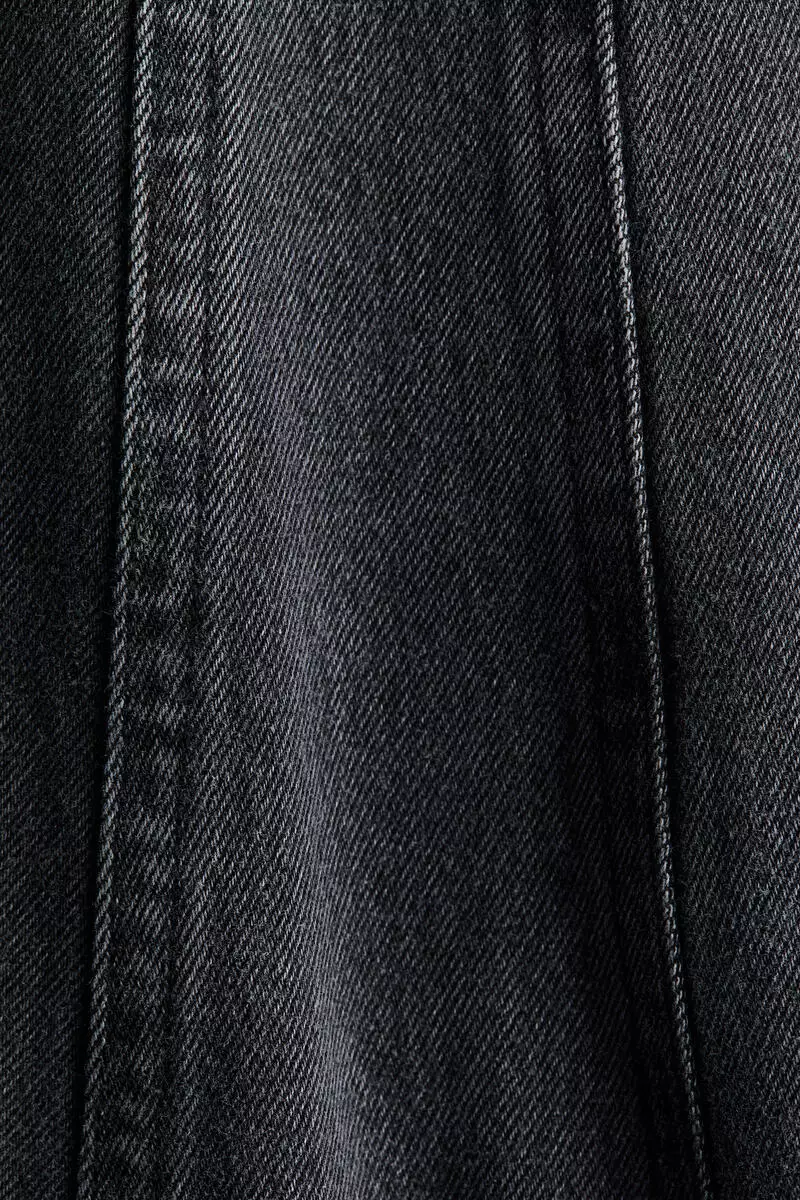 Flared-skirt denim dress