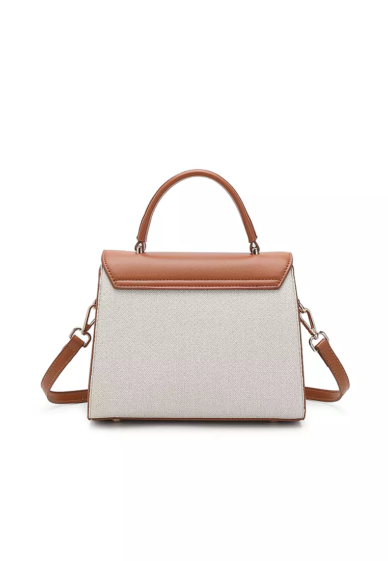 Women's Top Handle Bag / Sling Bag / Crossbody Bag / Shoulder Bag (Tas Tangan Wanita / Tas Selempang Wanita / Tas Bahu Wanita) - White