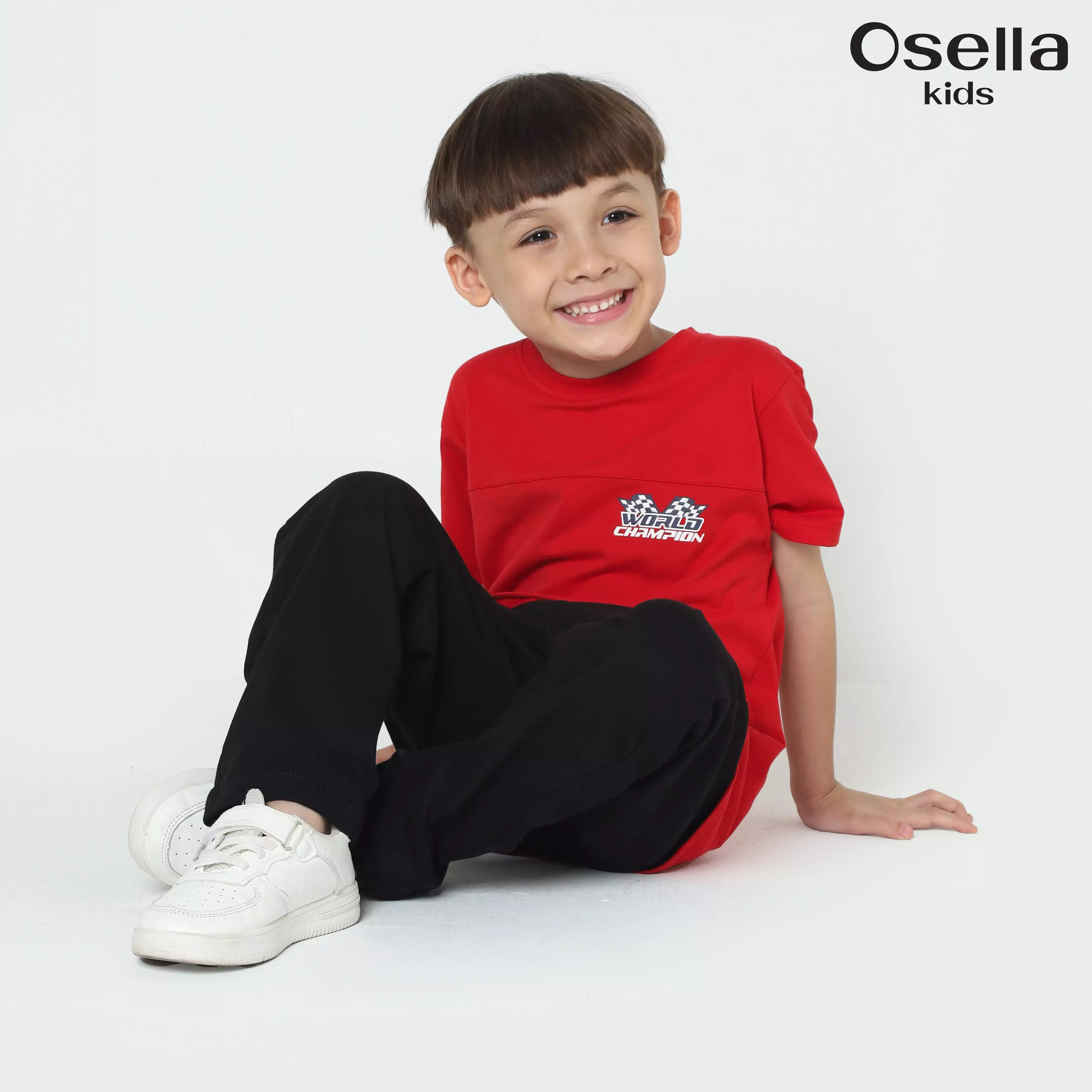 Osella World Champion Graphic T-Shirt In Red 2271500551 | Kaos Basic Lengan Pendek Anak Laki Laki