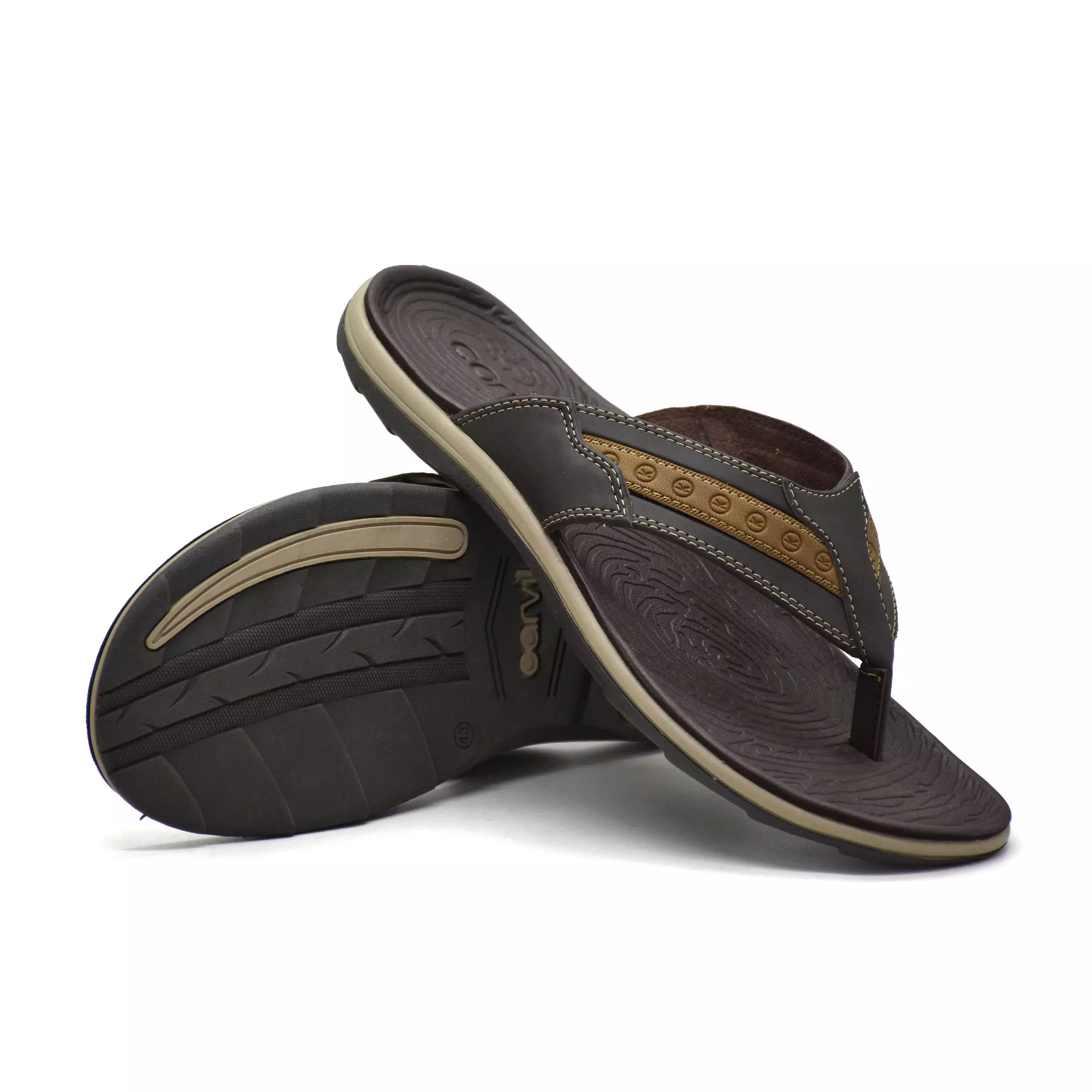 Carvil Sandal Pria Bologna-01 M Dark Brown