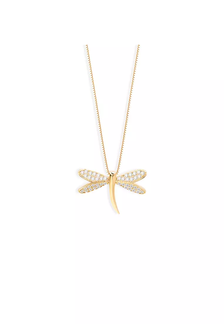 Gold hotsell dragonfly pendant