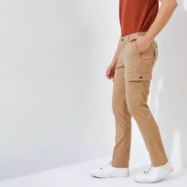 Jack Nicklaus Jaguar Celana Panjang Pria Slim Fit Khaki Warna Khaki