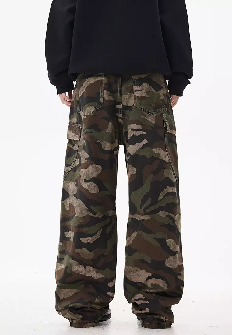 Retro Camouflage Straight Work Jeans LK-XTD726