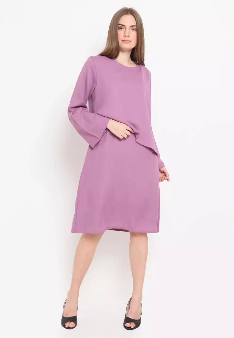 Jual Mille Fleur Soka Purple Dress Original 2024 ZALORA Indonesia
