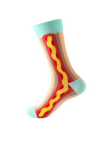 Kings Collection red Hot Dog Pattern Cozy Socks (One Size) HS202169 B7D25AA6E2B19CGS_1