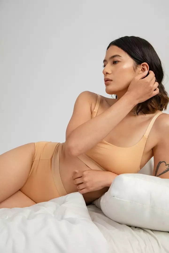 Bra BH Padded Tanpa kawat Wanita Tencel Modal | SARE studio Underwear ANAYA in Beige