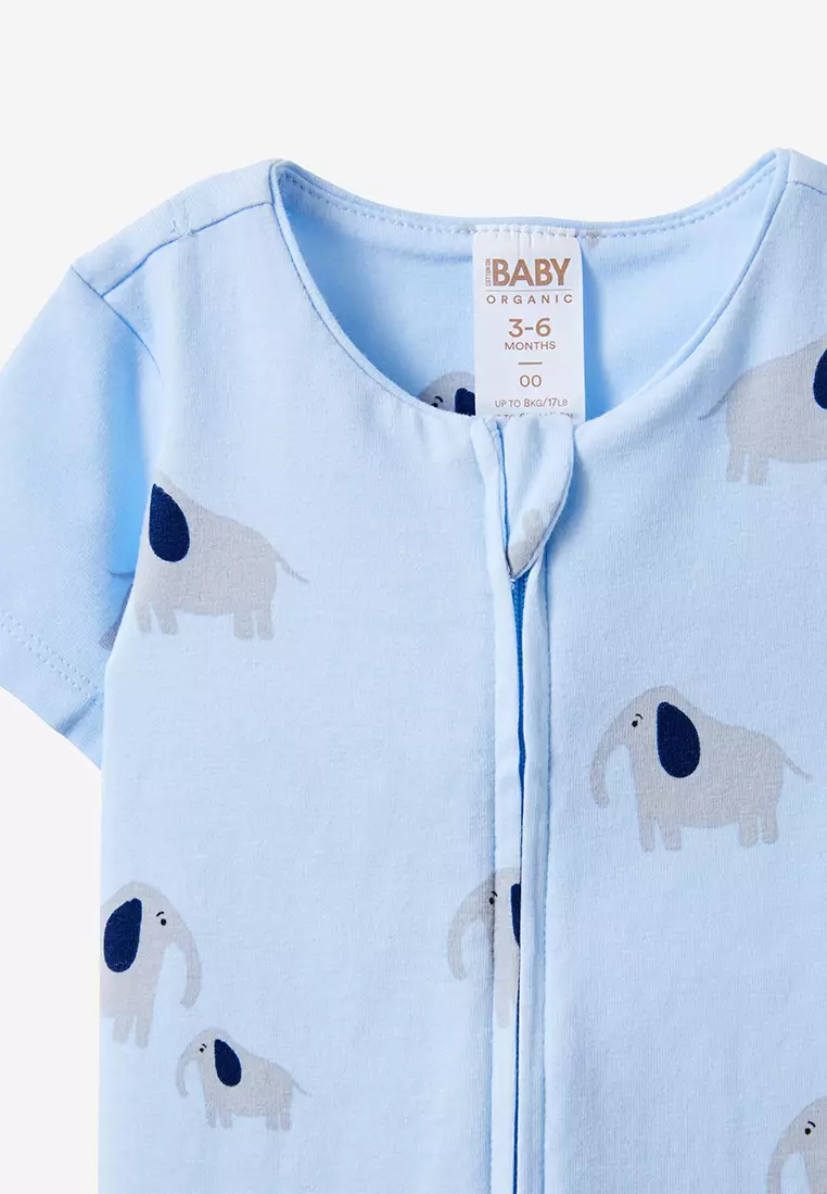 The Short Sleeves Zip Romper