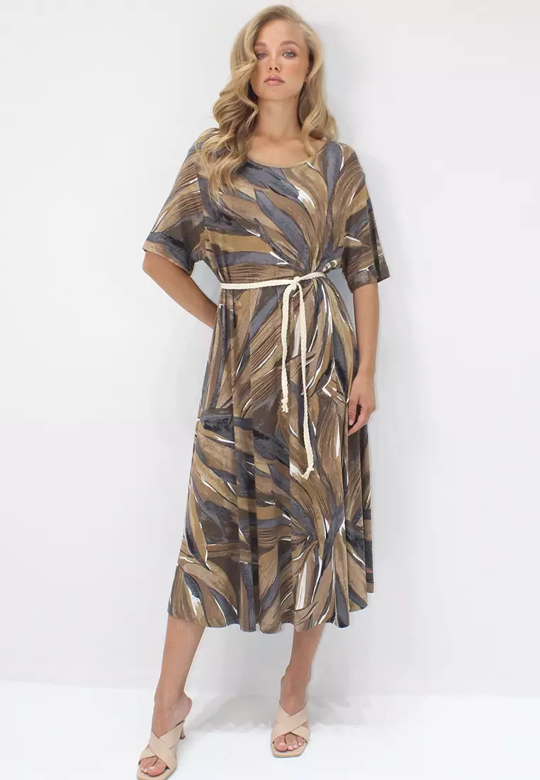 Half Sleeves Midi Dress