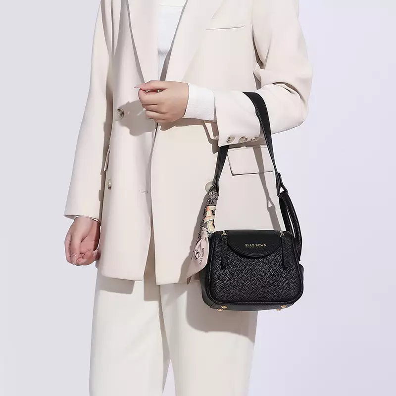 BLLE ROWN Tas Wanita Bentuk Bantal Tas Bahu Tas Selempang Wanita Model Terbaru BR6001-Black