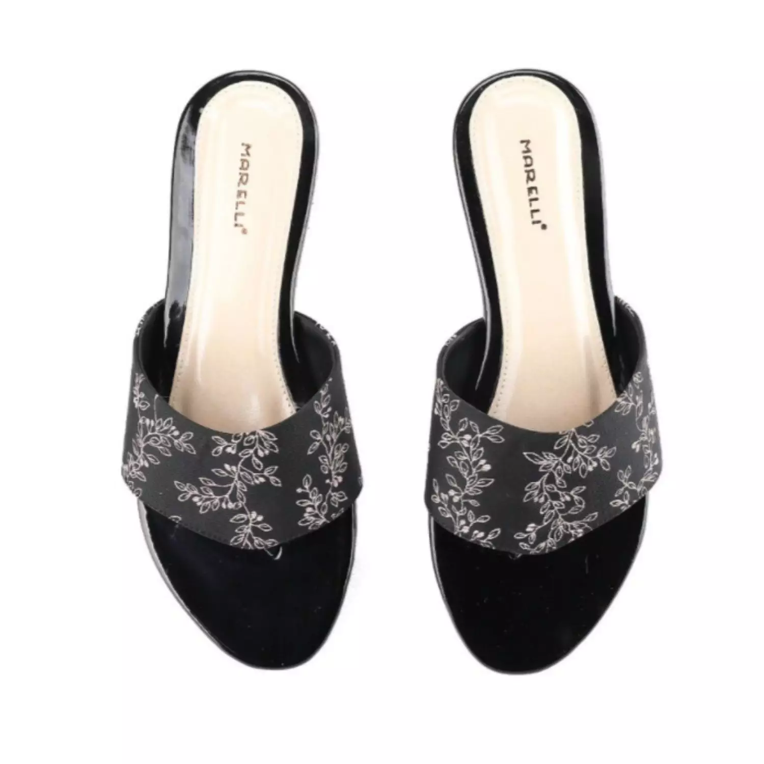 Isabella Sandal wanita Jepit Flat Slip On Black nude