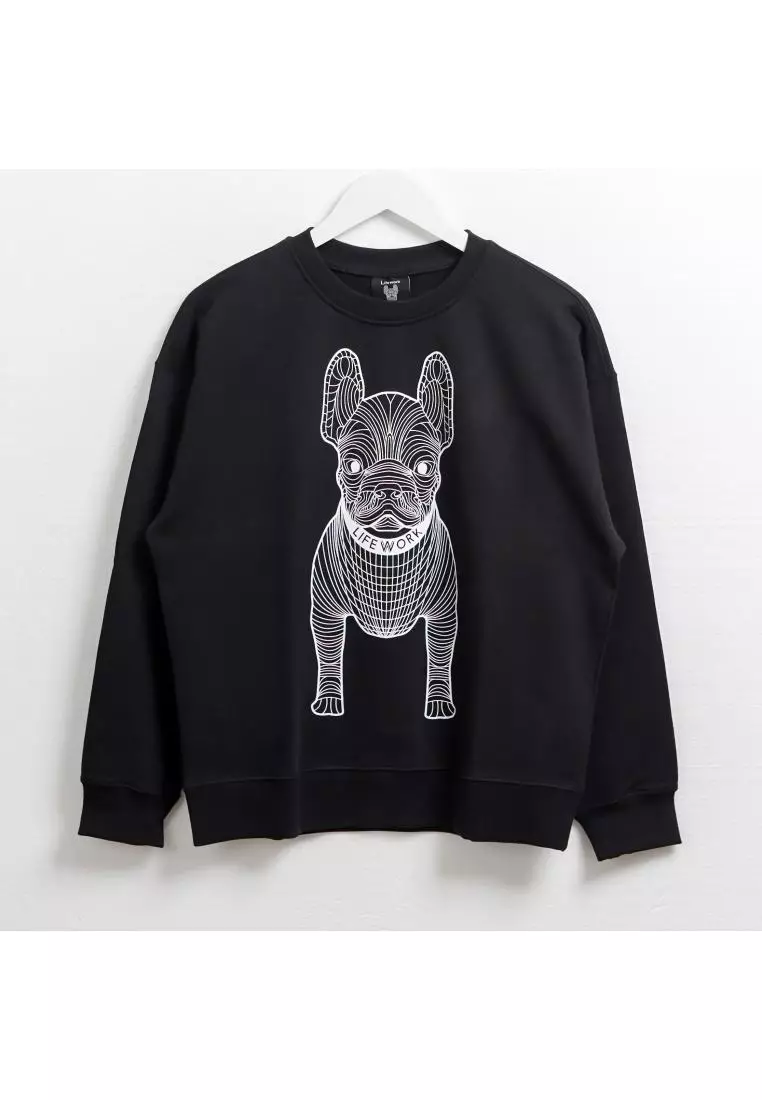 Jual LIFEWORK Sweater LIFE WORK RADOG WHITE BLACK SWEATSHIRT 100% ...