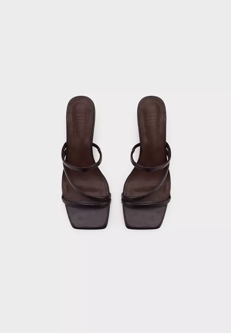 MULTI-STRAP SQUARE TOE WEDGE HEEL SLIDE