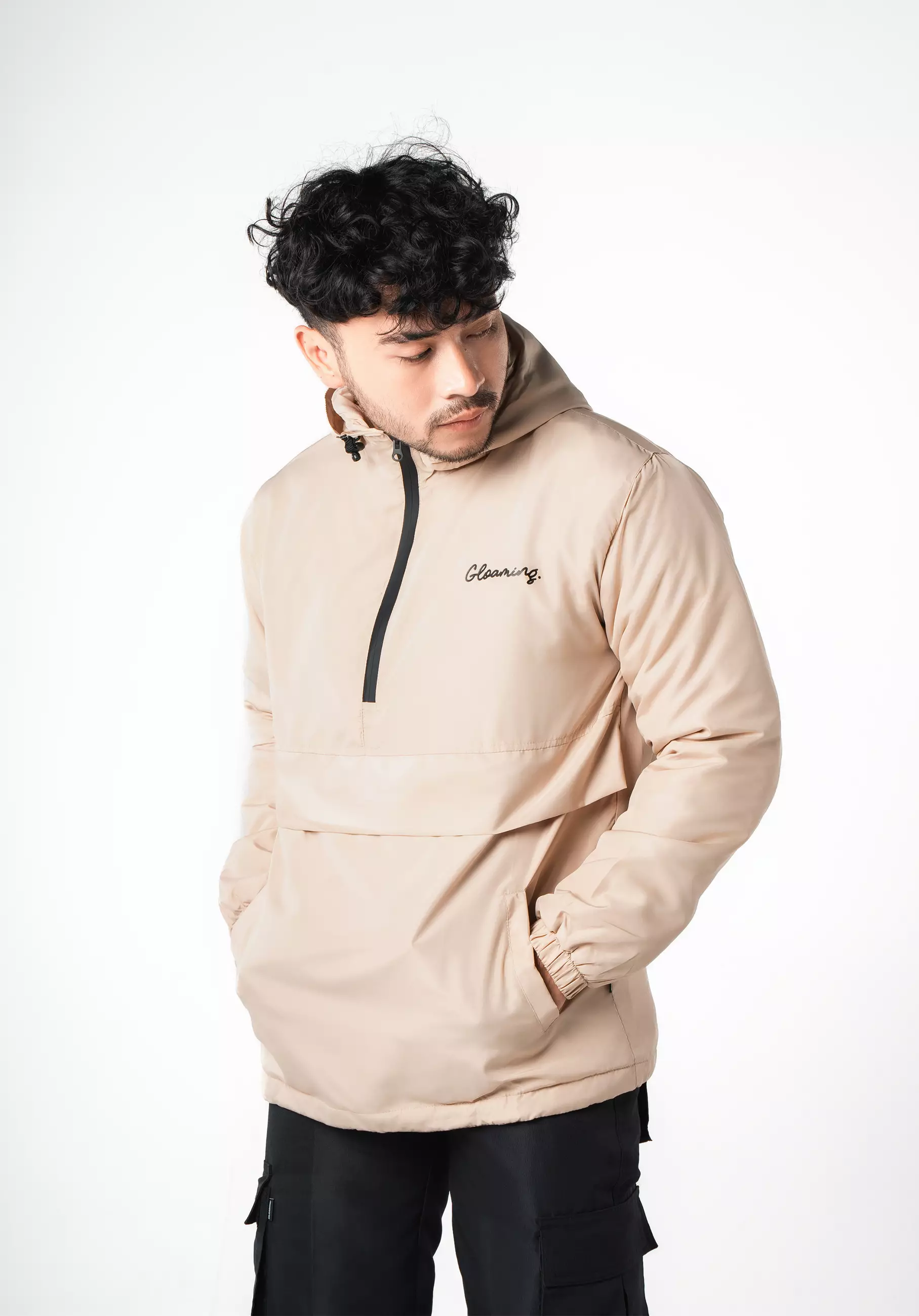 Gloaming Jaket Cagoule Pullover Waterproof Pria Cream Gloaming Original