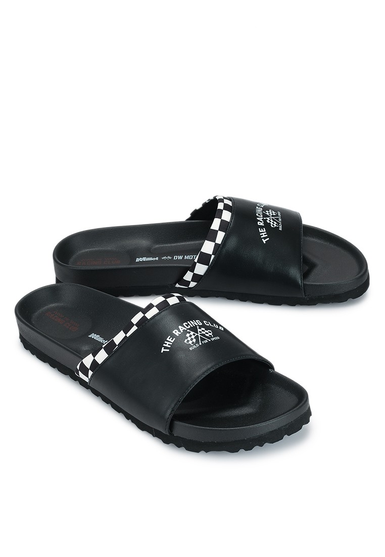DW Motorsport x Milliot The Checkered Flags Open Toe Sandals