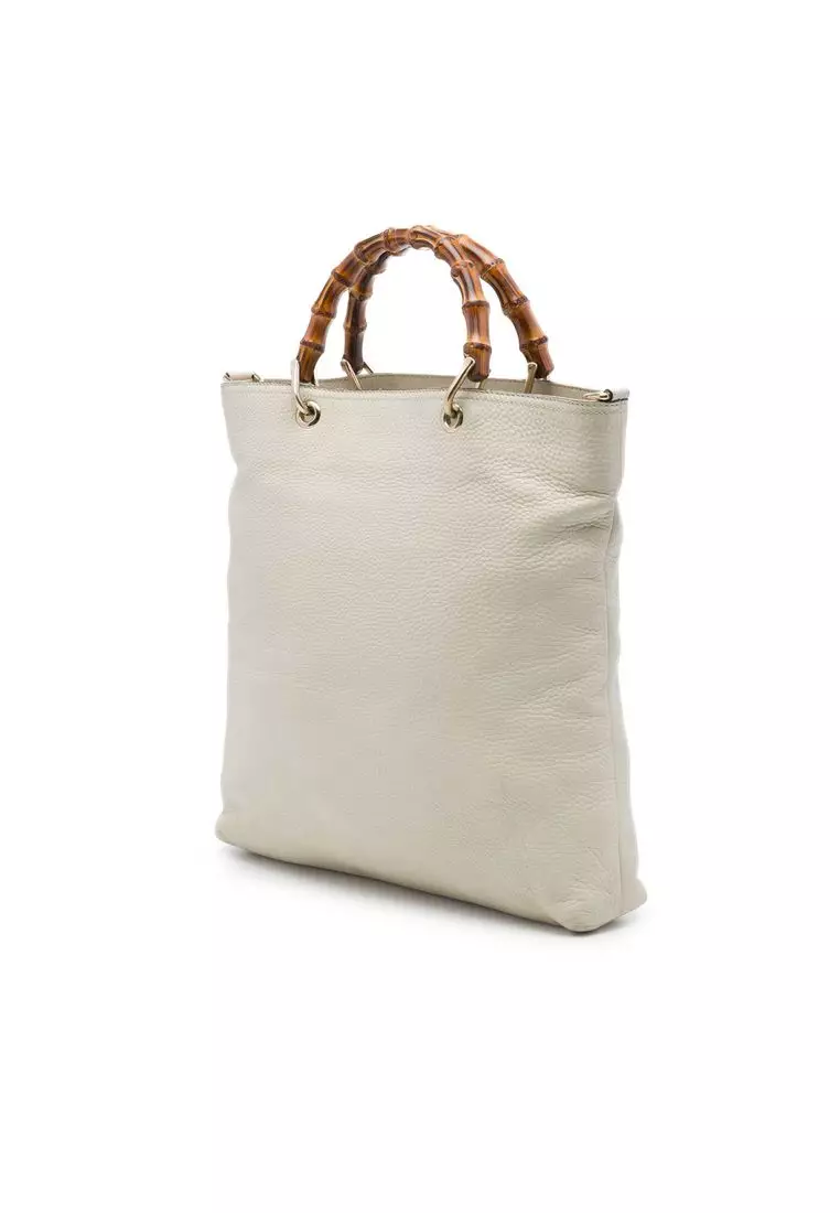 Pre-Loved Gucci Tall Calfskin Bamboo Shopper Tote