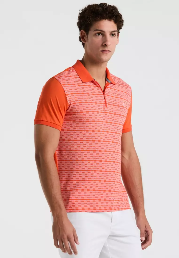 Jacquard Front 1/4 Zip Polo