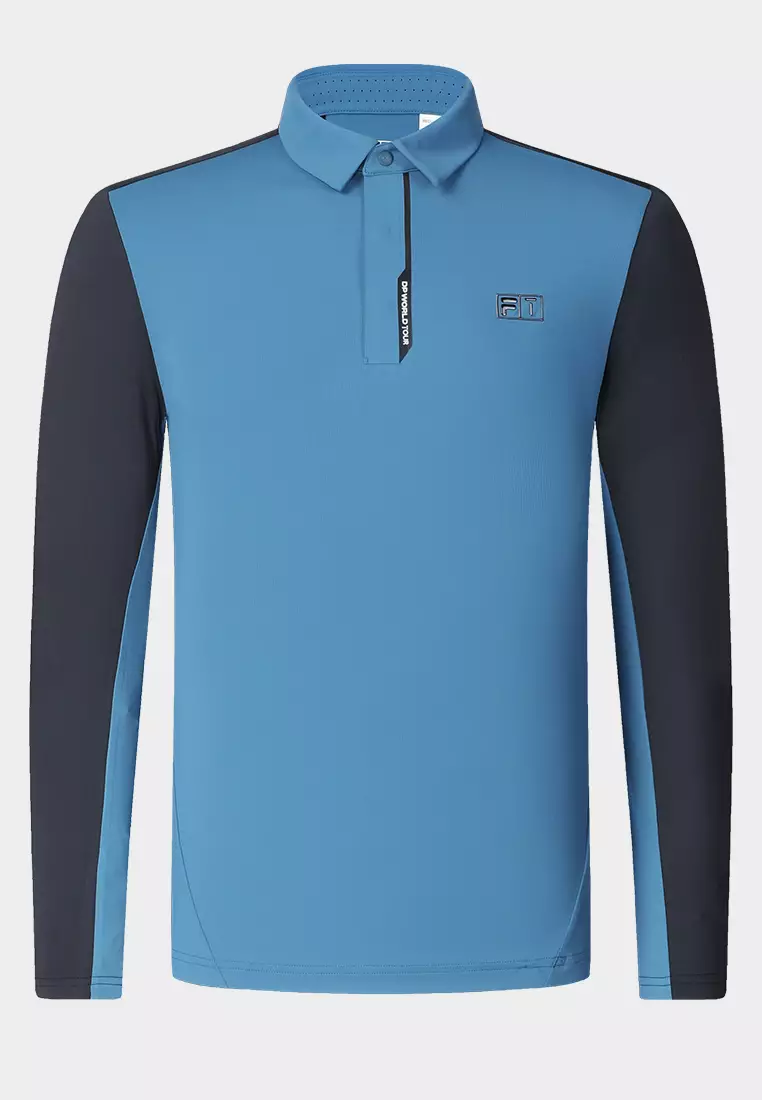 FILA CORE ATHLETICS GOLF Mens Long Sleeve Polo in Green