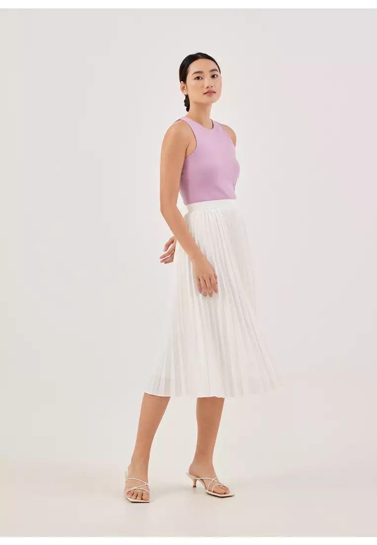 Elinie Pleated Midi Skirt