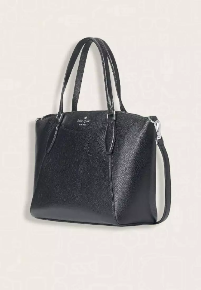 Kate Spade Monica Satchel Pebbled Leather Black