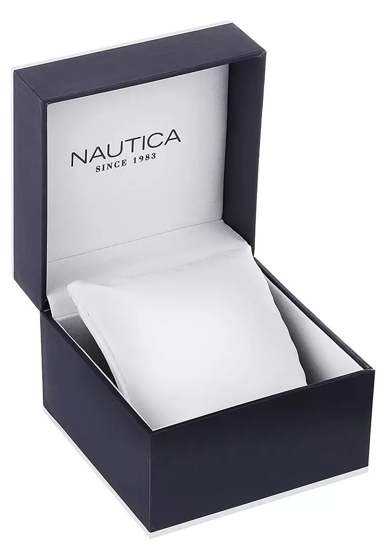 Nautica - Jam Tangan Pria - Black - Brown Leather Strap - NAI17507