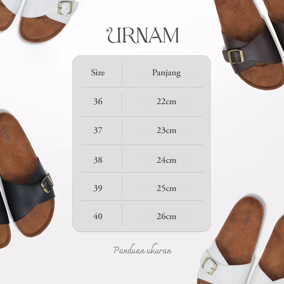 Urnam Sandal Wanita Three Strap Comfort Footbed Casual Marhadi Monday Series - White