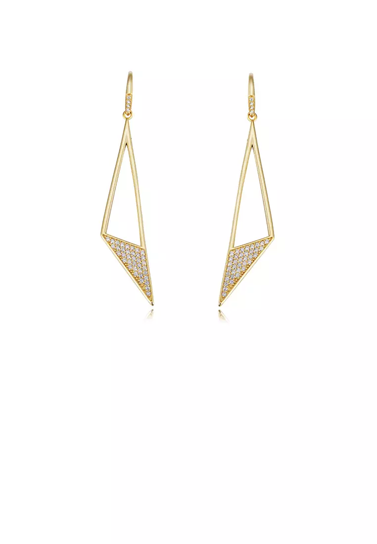 Gold triangle earrings online