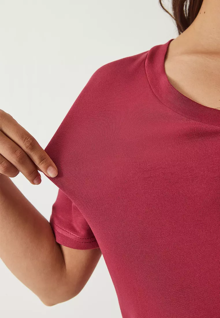 Women's V-Neck Short Sleeve Viscose T-Shirt 3077 60283074