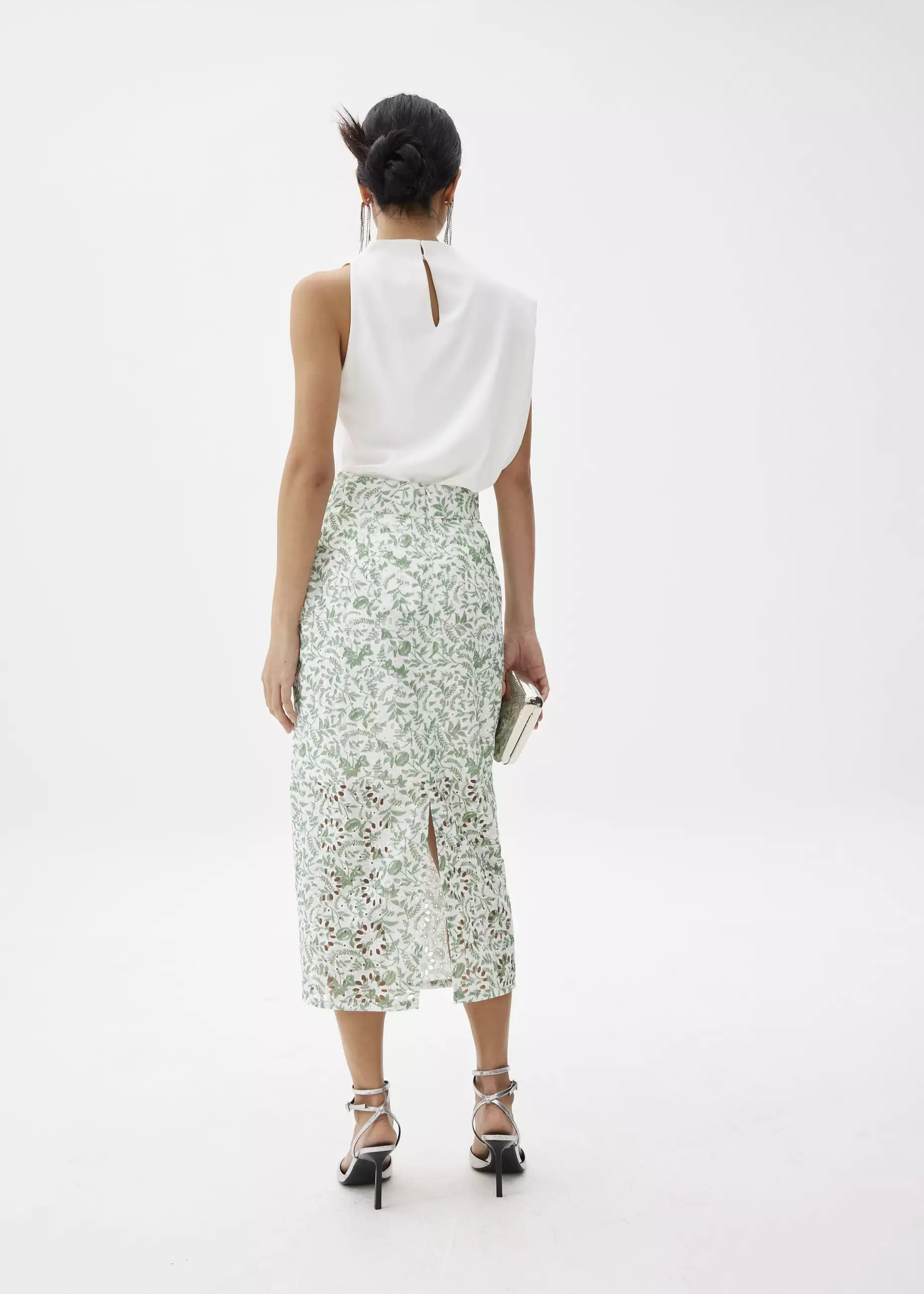 Rok Wanita - Broderie Pencil Midaxi Skirt