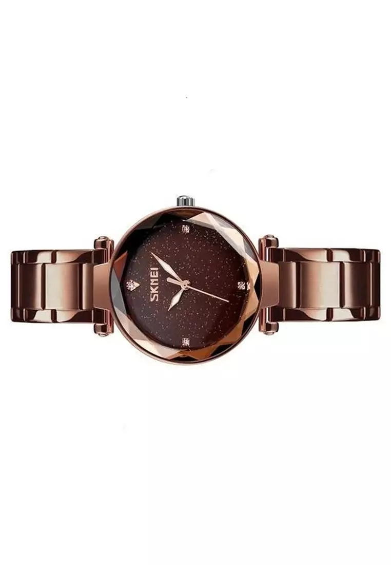 Jam Tangan Kasual Analog Wanita Waterproof 30m Strap Tali Material Stainless Steel MM80 ORIGINAL