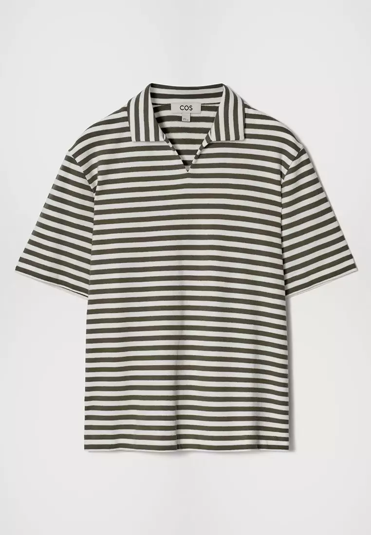 Buy COS Open-Collar Striped Terry Polo Shirt 2025 Online