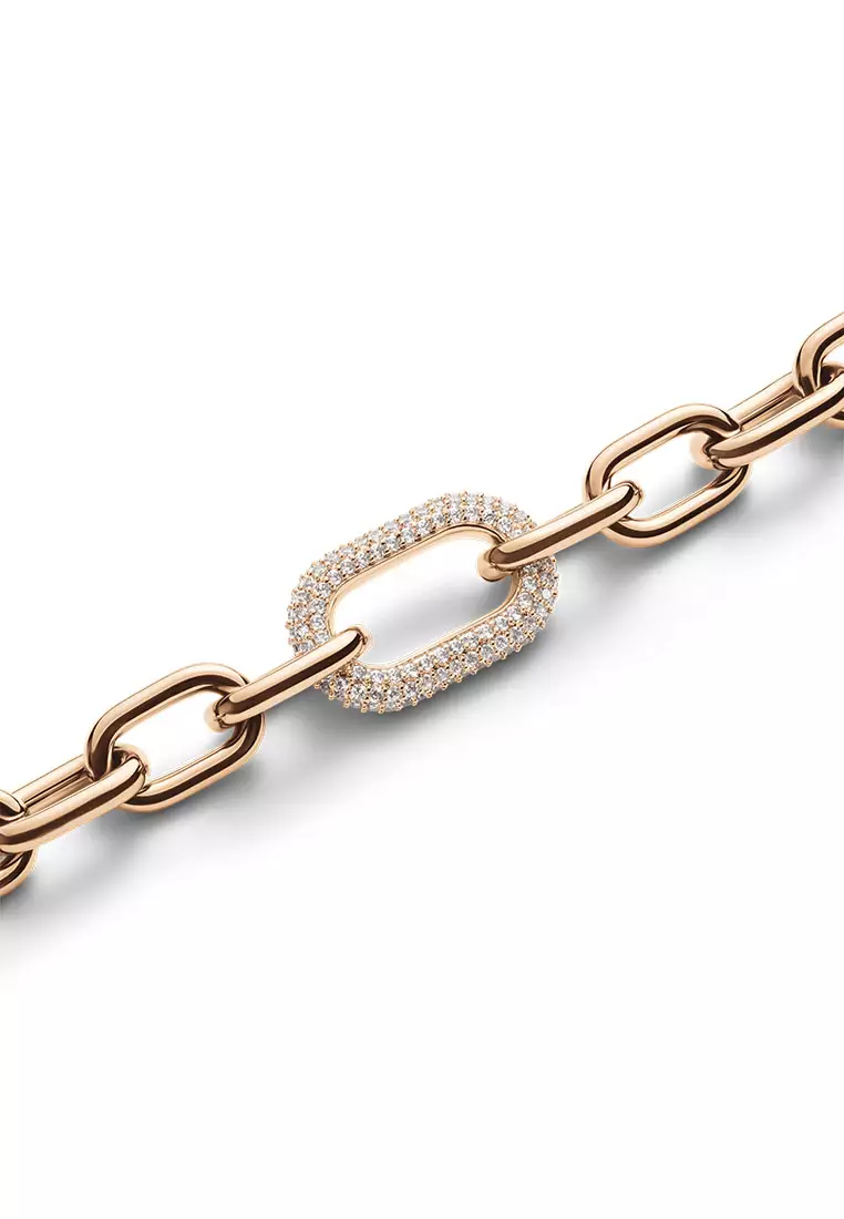 Crystal Link Bracelet Rose Gold Fashion Bracelet for women and men - Stainless Steel & Crystal - DW Official Jewelry - Authentic