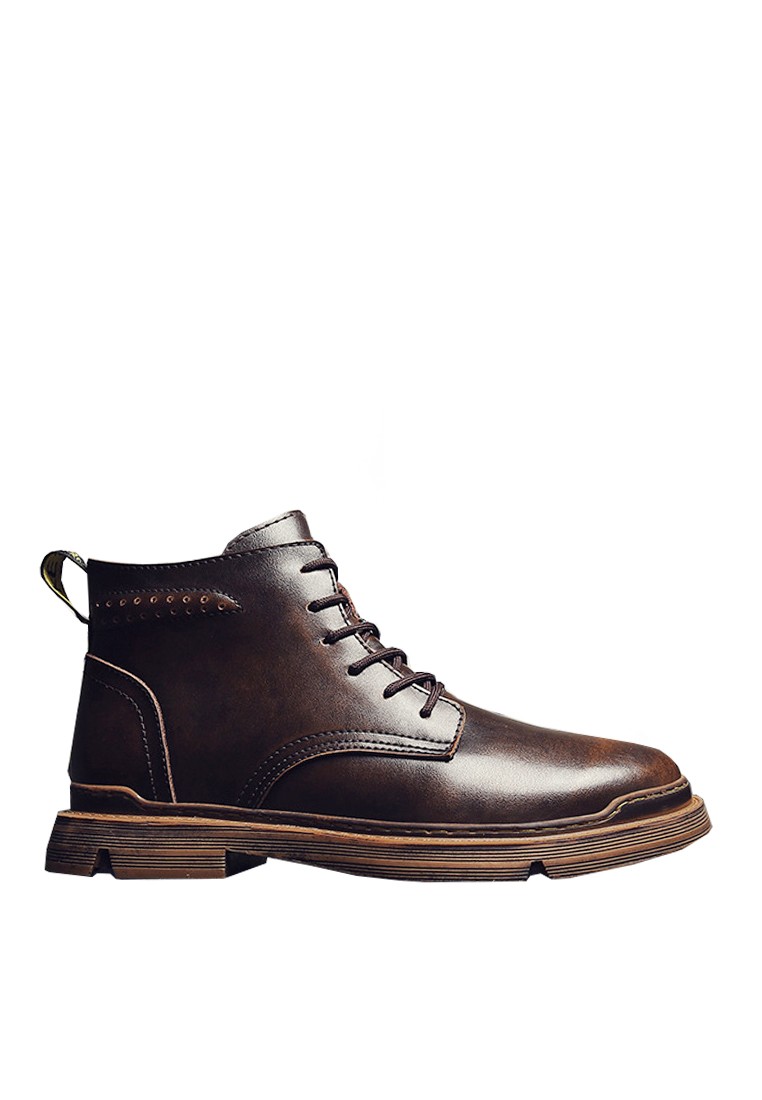 VANSA Fashion Cow Leather Tooling Martin Boots VSM-B9975