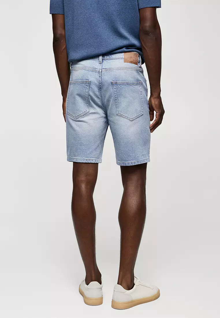 Buy MANGO Man Regular-Fit Denim Bermuda Shorts Online