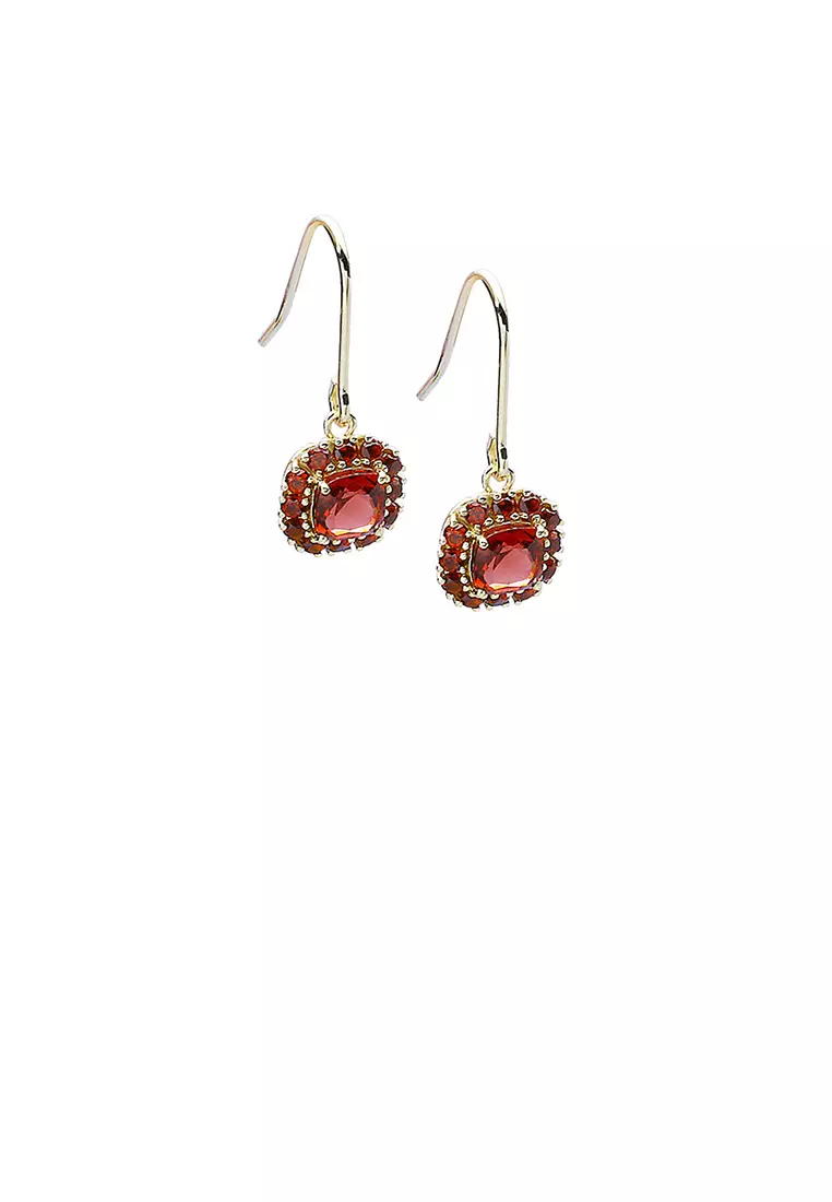 Garnet sterling silver hotsell earrings