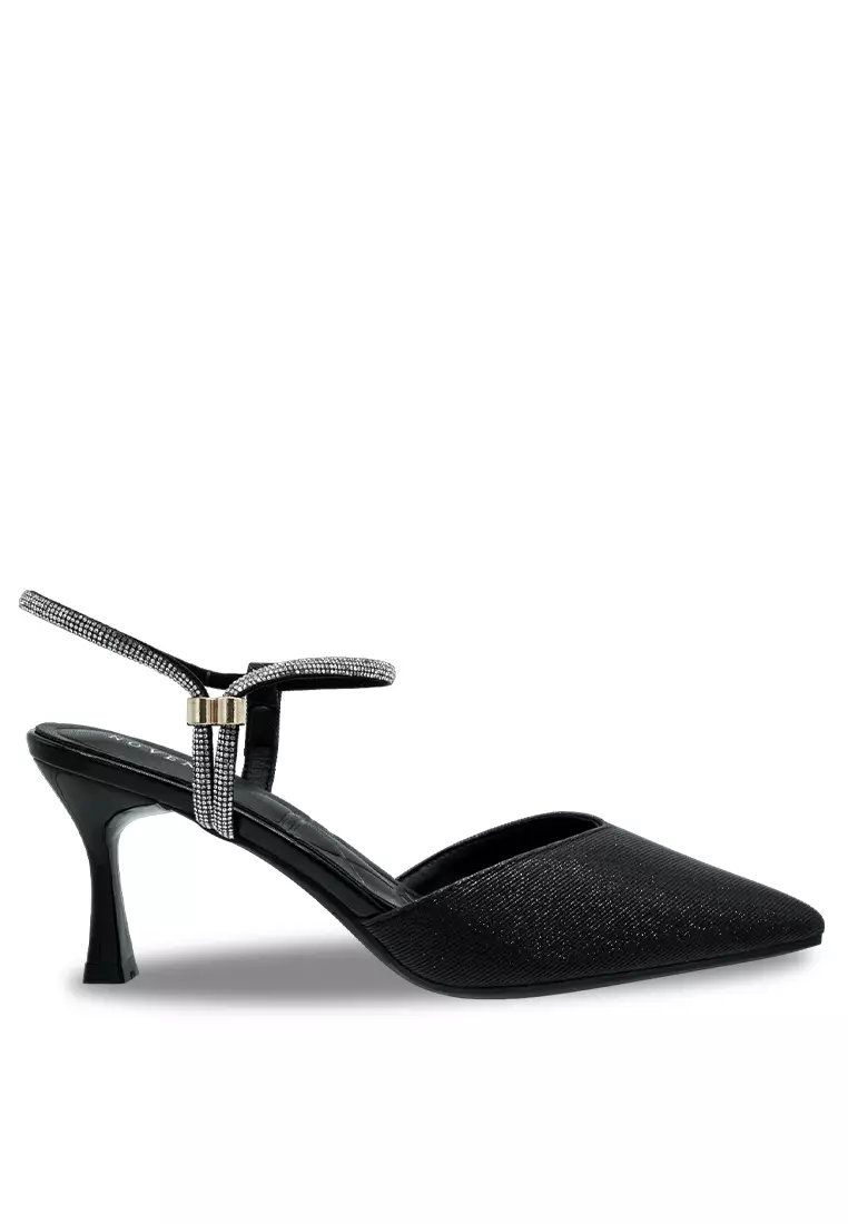 Discount on Noveni  shoes - SKU: Noveni Women Sling Back Faux Leather Strap Casual Heels - 240190158